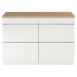 GoodHome Meuble sous vasque à poser blanc brillant l.120 x H.82 x P.45 cm, Imandra