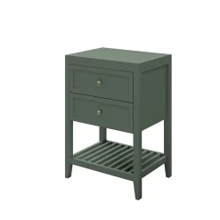 Meuble Buanderie|GoodHome Meuble sous vasque à poser l.60 cm vert + plan de toilette, Perma