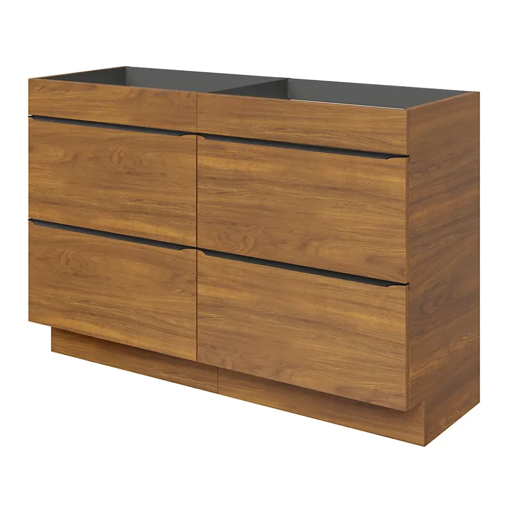 Meuble Buanderie|GoodHome Meuble sous vasque à poser effet noyer l.120 x H.82 x P.45 cm, Imandra