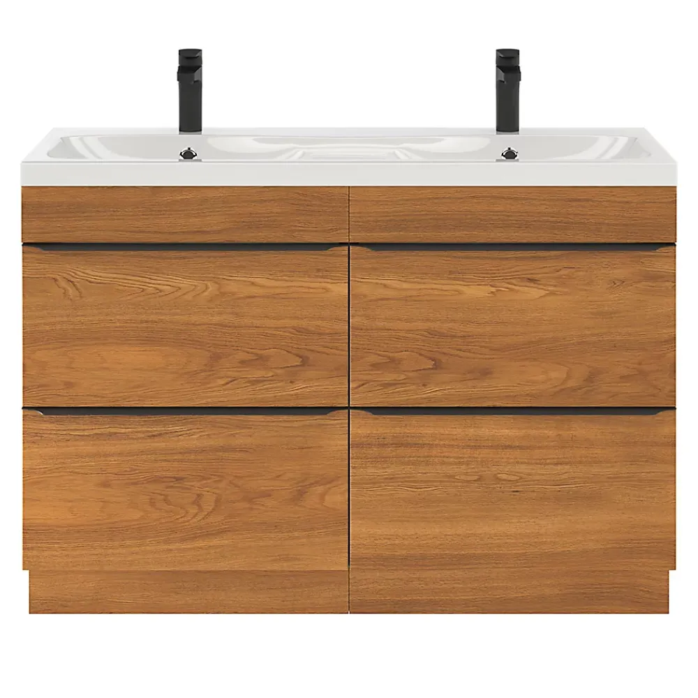Meuble Buanderie|GoodHome Meuble sous vasque à poser effet noyer l.120 x H.82 x P.45 cm, Imandra