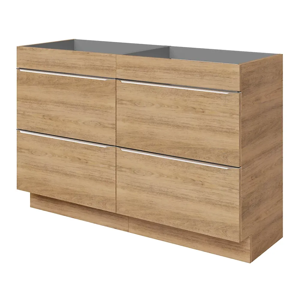 GoodHome Meuble sous vasque à poser effet chêne l.120 x H.82 x P.45 cm, Imandra