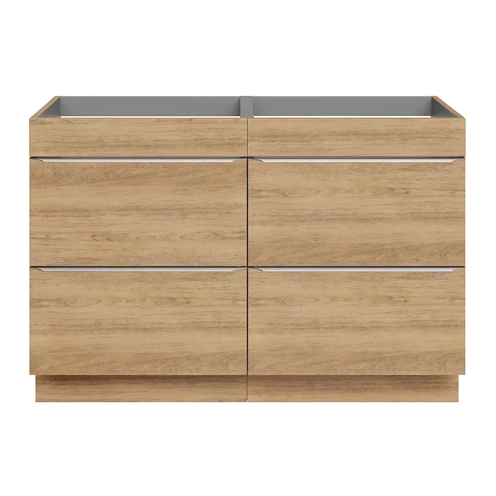 GoodHome Meuble sous vasque à poser effet chêne l.120 x H.82 x P.45 cm, Imandra
