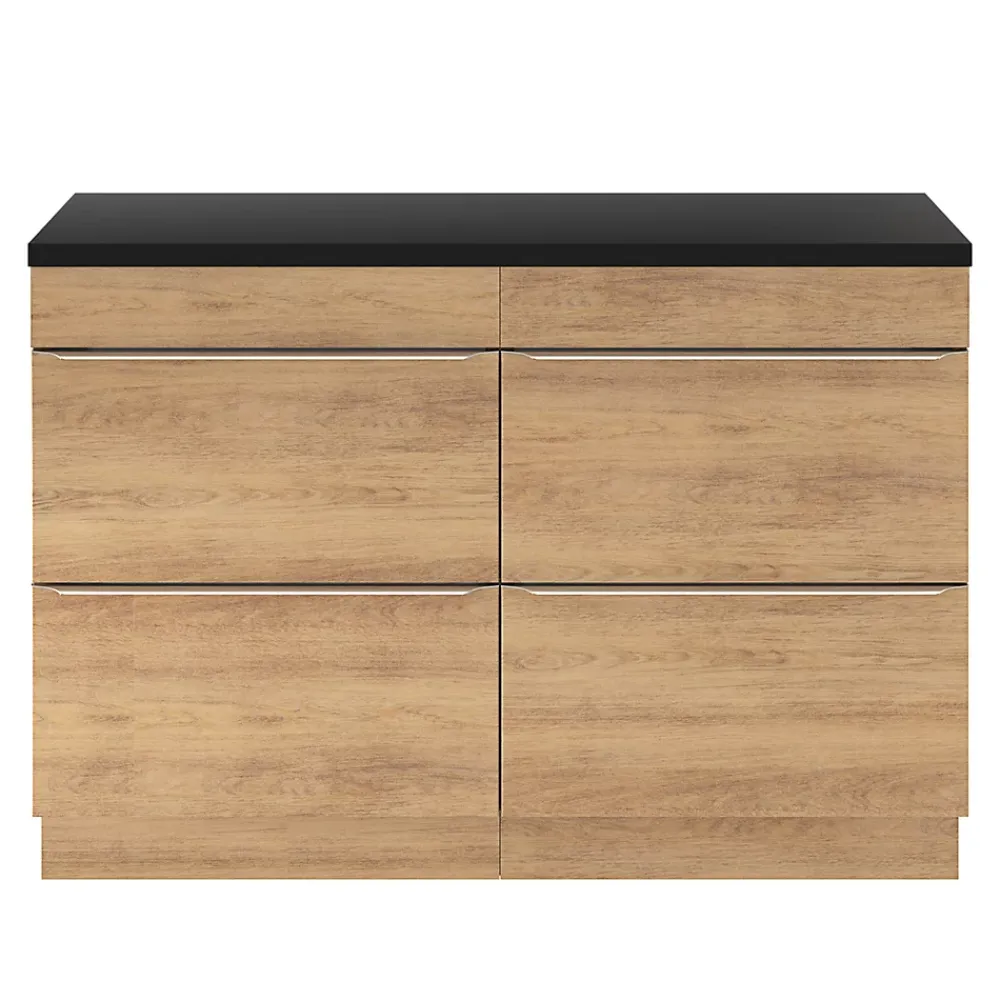 GoodHome Meuble sous vasque à poser effet chêne l.120 x H.82 x P.45 cm, Imandra