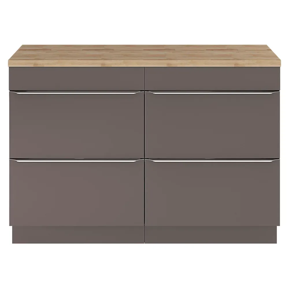 GoodHome Meuble sous vasque à poser gris taupe brillant l.120 x H.82 x P.45 cm, Imandra