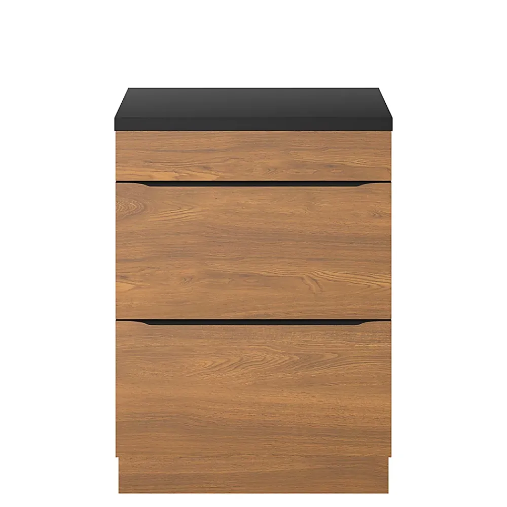 Meuble Buanderie|Meuble De Salle De Bains Faible Profondeur|GoodHome Meuble sous vasque à poser effet noyer l.60 x H.82 x P.45 cm, Imandra