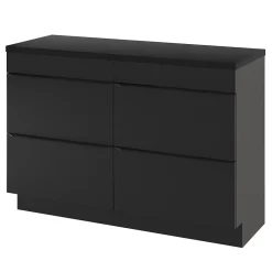 GoodHome Meuble sous vasque à poser noir mat l.120 x H.82 x P.45 cm, Imandra