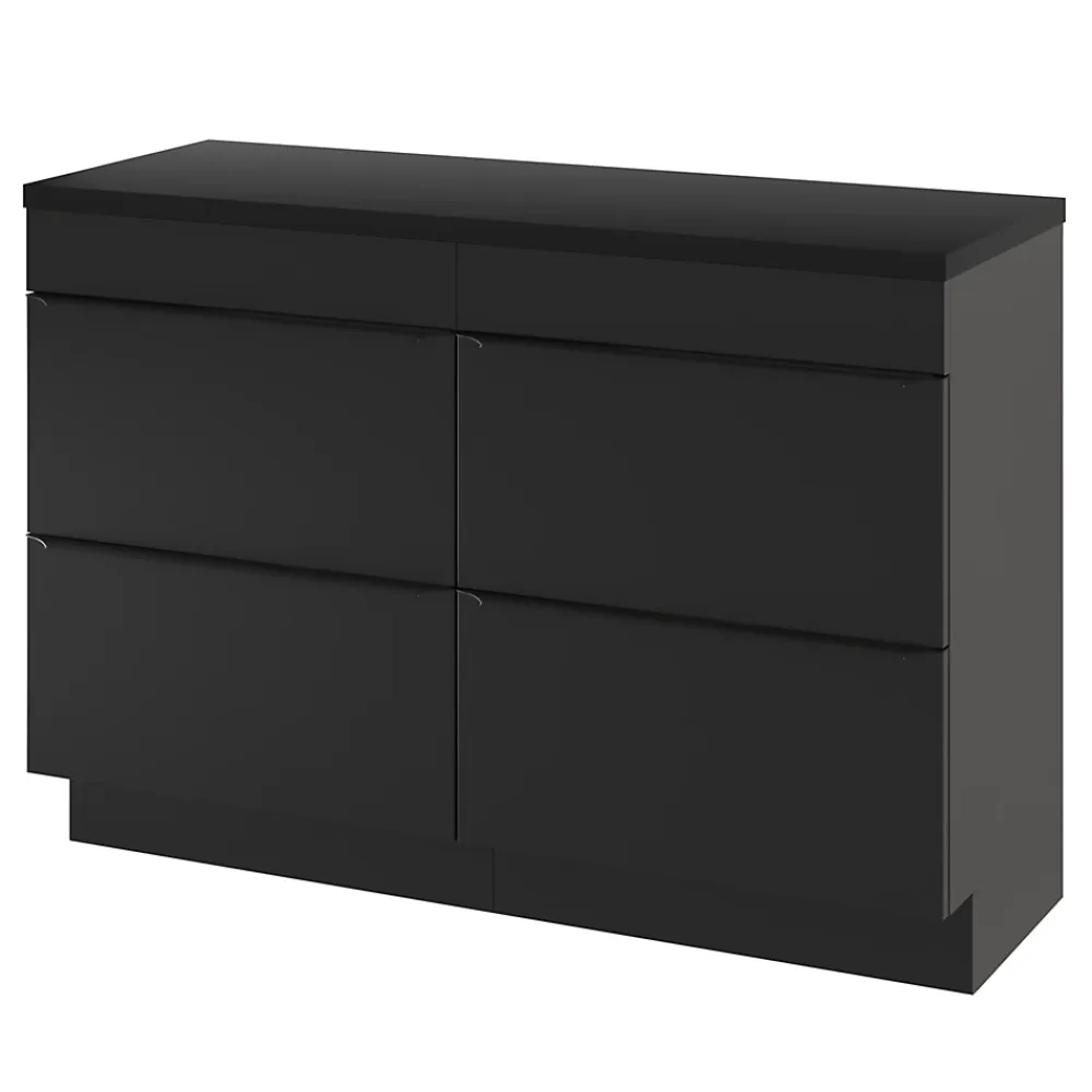 GoodHome Meuble sous vasque à poser noir mat l.120 x H.82 x P.45 cm, Imandra