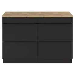 GoodHome Meuble sous vasque à poser noir mat l.120 x H.82 x P.45 cm, Imandra