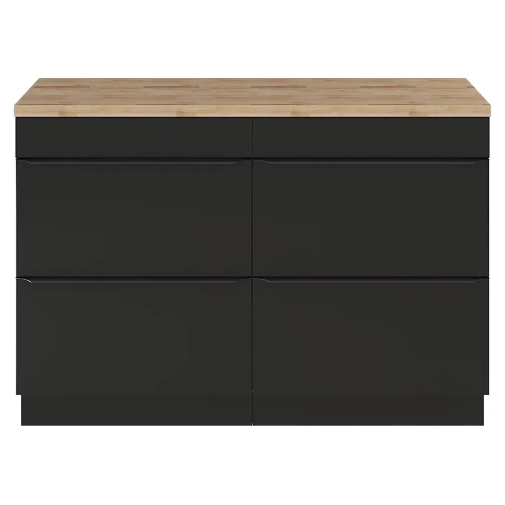 GoodHome Meuble sous vasque à poser noir mat l.120 x H.82 x P.45 cm, Imandra