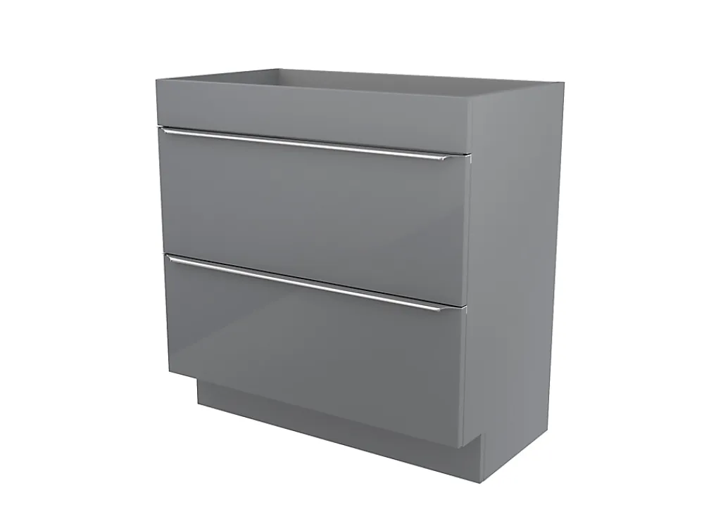 Meuble Buanderie|Meuble Sous-Vasque|GoodHome Meuble sous vasque à poser gris l.80 x H.82 x P.45 cm, Imandra