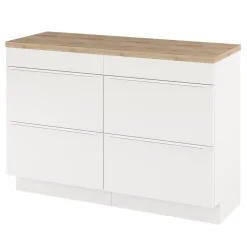 Meuble Buanderie|GoodHome Meuble sous vasque à poser blanc mat l.120 x H.82 x P.45 cm, Imandra