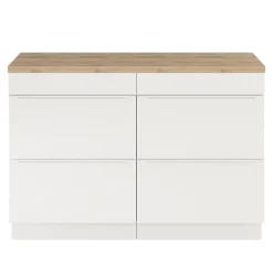 Meuble Buanderie|GoodHome Meuble sous vasque à poser blanc mat l.120 x H.82 x P.45 cm, Imandra