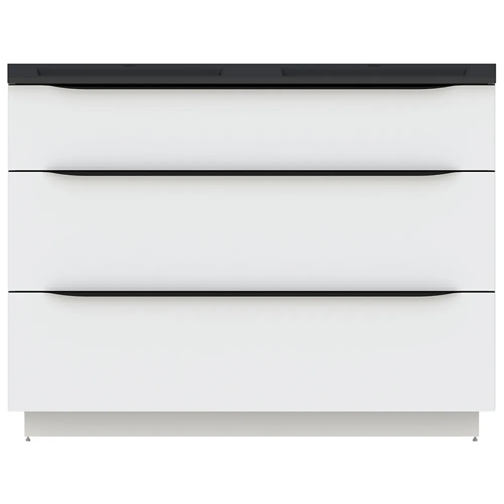 Meuble Buanderie| Meuble sous vasque à poser blanc brillant l.120 x H.88 x P.50 cm, Pamili