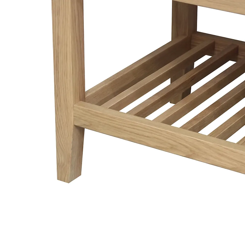 GoodHome Meuble sous vasque à poser 4 tiroirs placage chêne l.120 x H.80,6 x P.45 cm, Perma