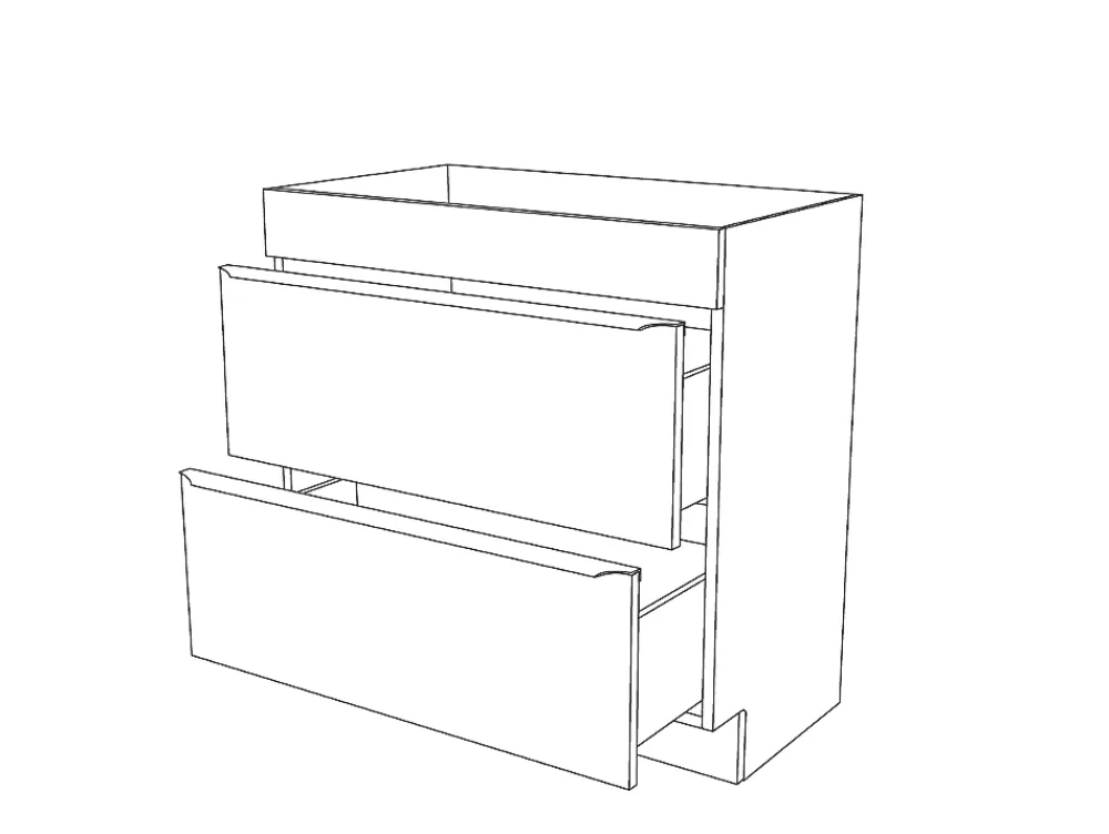 GoodHome Meuble sous vasque à poser effet chêne l.80 x H.60 x P.45 cm, Imandra