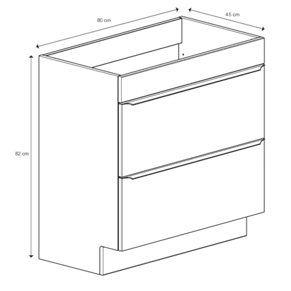 GoodHome Meuble sous vasque à poser effet chêne l.80 x H.60 x P.45 cm, Imandra