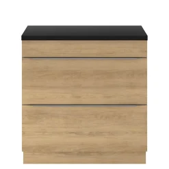 GoodHome Meuble sous vasque à poser effet chêne l.80 x H.60 x P.45 cm, Imandra