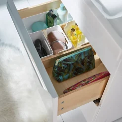 GoodHome Meuble sous vasque à poser blanc brillant l.60 x H.82 x P.45 cm, Imandra
