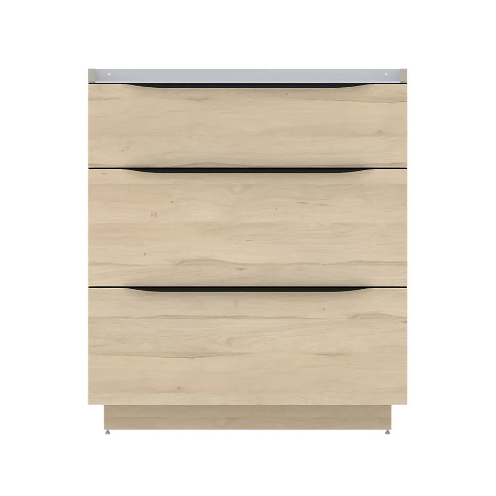 Meuble Buanderie|Meuble Sous-Vasque| Meuble sous vasque à poser effet bois l.80 x H.88 x P.50 cm, Pamili