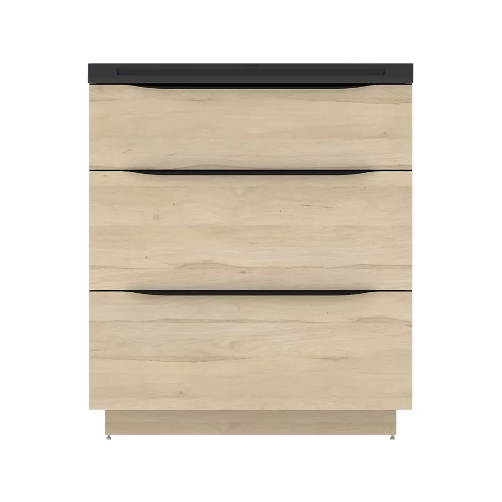 Meuble Buanderie|Meuble Sous-Vasque| Meuble sous vasque à poser effet bois l.80 x H.88 x P.50 cm, Pamili