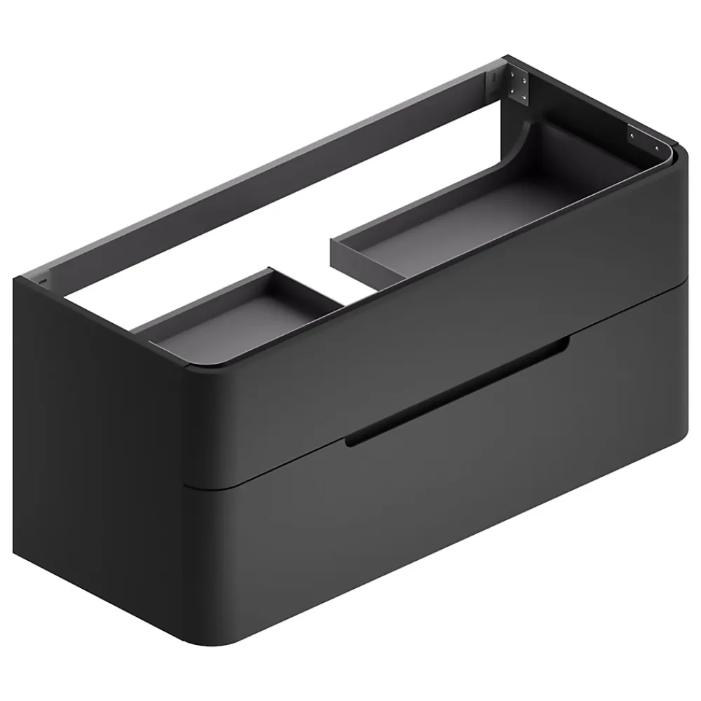 Meuble sous vasque à suspendre Alba noir mat L. 119 x H. 55 x P. 50,5 cm