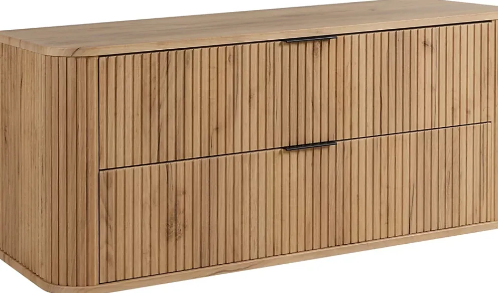 Meuble Vasque|Furnidea Meuble sous vasque à suspendre GLAMOUR CHÊNE CRAFT D'OR 120 cm