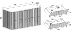 Meuble Vasque|Furnidea Meuble sous vasque à suspendre GLAMOUR CHÊNE CRAFT D'OR 120 cm