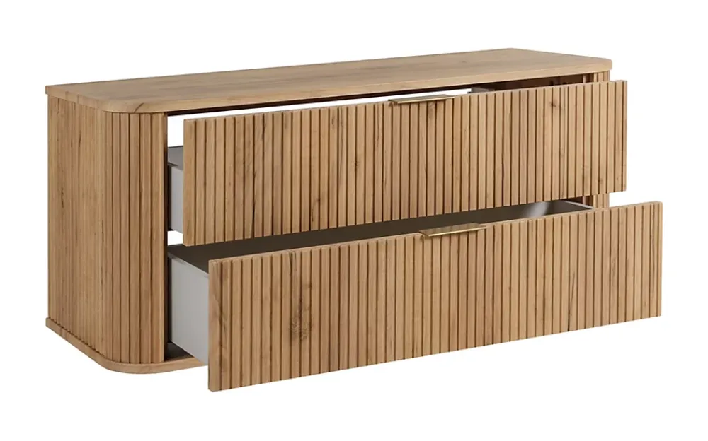 Meuble Vasque|Furnidea Meuble sous vasque à suspendre GLAMOUR CHÊNE CRAFT D'OR 120 cm