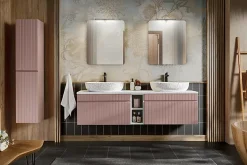 Meuble Sous Lavabo|Furnidea Meuble sous vasque à suspendre ICONIC rose 100 cm
