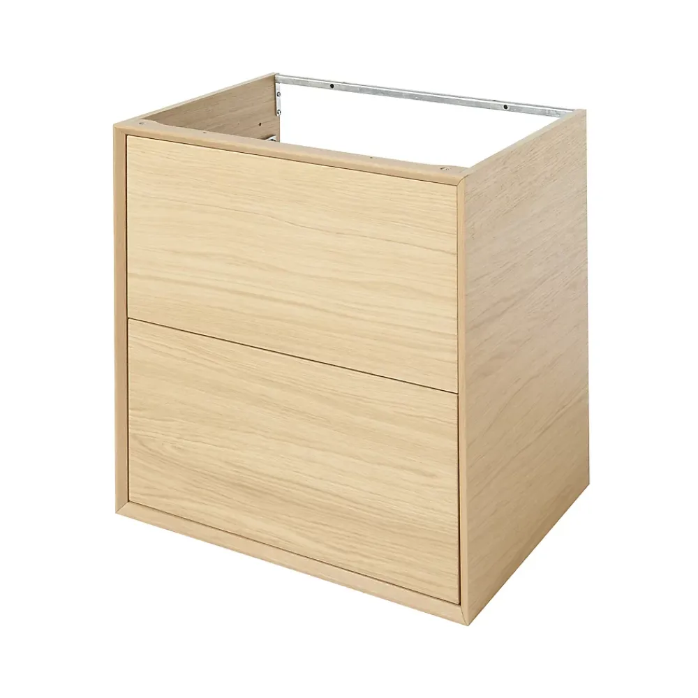 Meuble Buanderie|Meuble Sous-Vasque|GoodHome Meuble sous vasque à suspendre Avela placage chêne 60 cm