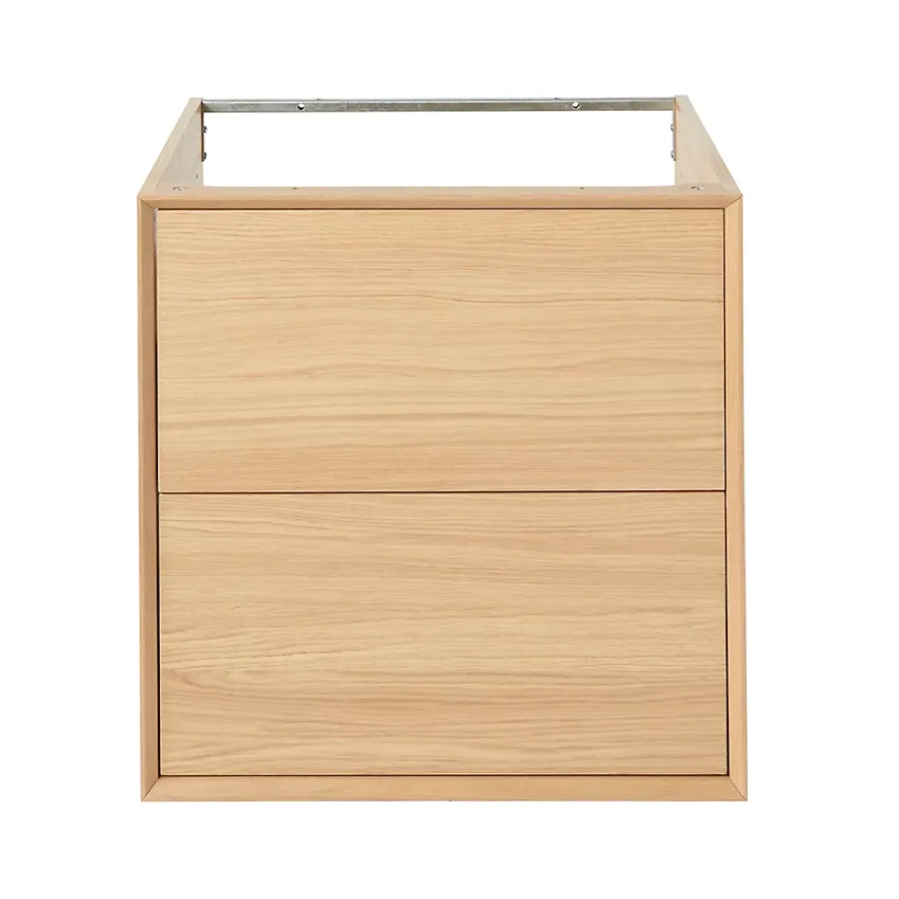 Meuble Buanderie|Meuble Sous-Vasque|GoodHome Meuble sous vasque à suspendre Avela placage chêne 60 cm