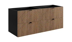 Furnidea Meuble sous vasque à suspendre AURA LOFT 120 cm noir et chêne