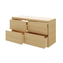 Meuble Vasque|Meuble Buanderie|GoodHome Meuble sous vasque à suspendre Avela placage chêne 120 cm + plan de toilette Avela
