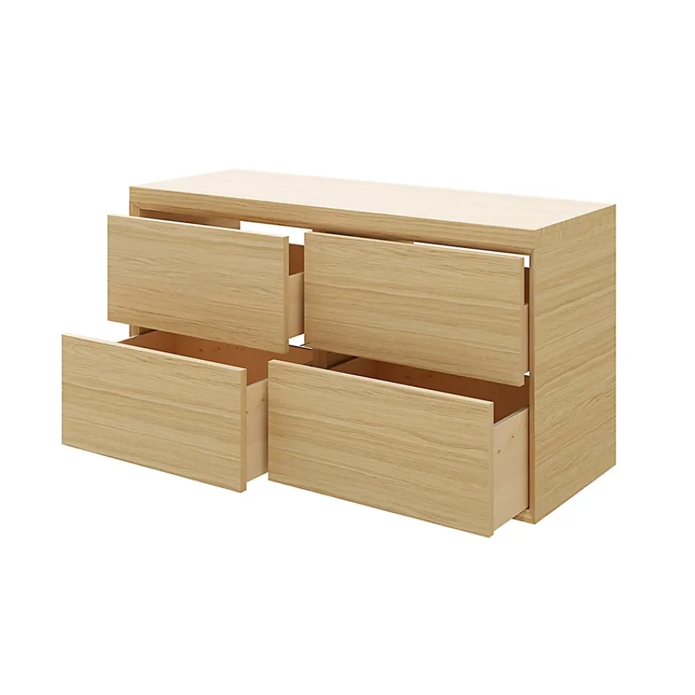 Meuble Vasque|Meuble Buanderie|GoodHome Meuble sous vasque à suspendre Avela placage chêne 120 cm + plan de toilette Avela
