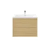 Meuble Vasque|GoodHome Meuble sous vasque à suspendre Avela placage chêne 80 cm + plan vasque Nira