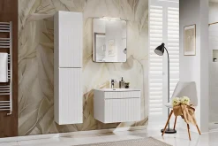 Furnidea Meuble sous vasque à suspendre ICONIC blanc 80 cm