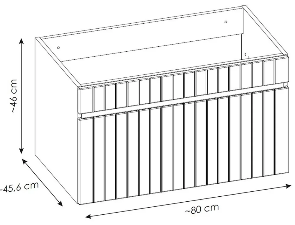 Furnidea Meuble sous vasque à suspendre ICONIC blanc 80 cm