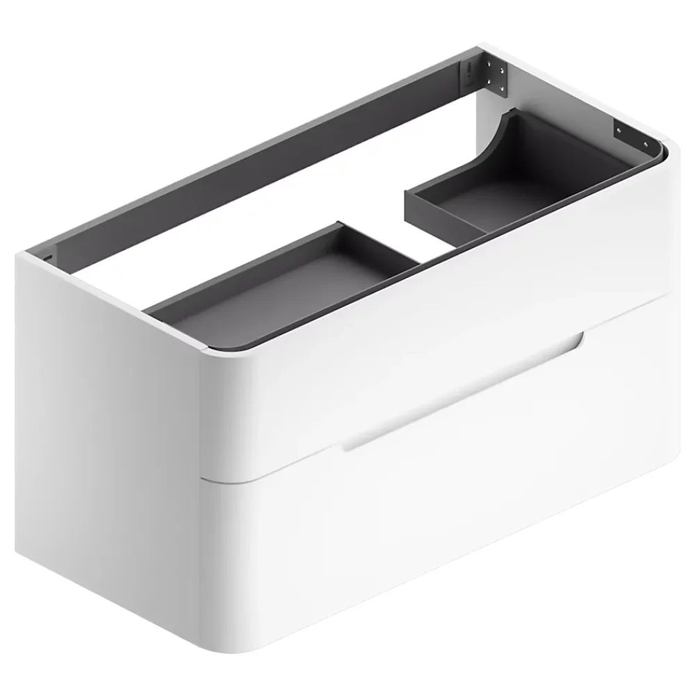 Meuble sous vasque à suspendre Alba blanc mat version droite L. 104 x H. 55 x P. 50,5 cm