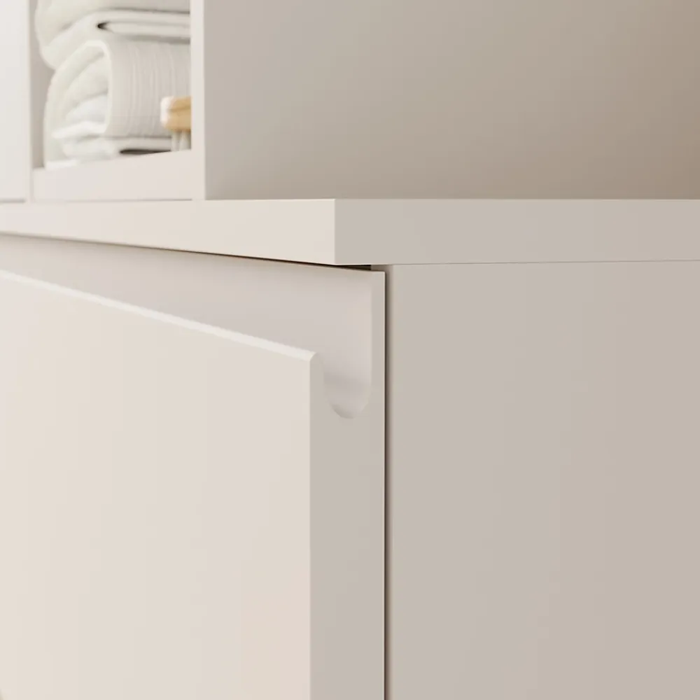 Meuble Sous-Vasque|GoodHome Meuble sous vasque 2 tiroirs avec poignées intégrées l.120 x H.60 x P.45 cm beige cachemire Kentia