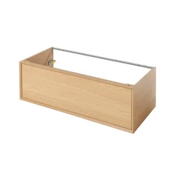 GoodHome Meuble sous vasque 1 tiroir à suspendre Avela placage chêne 100 cm