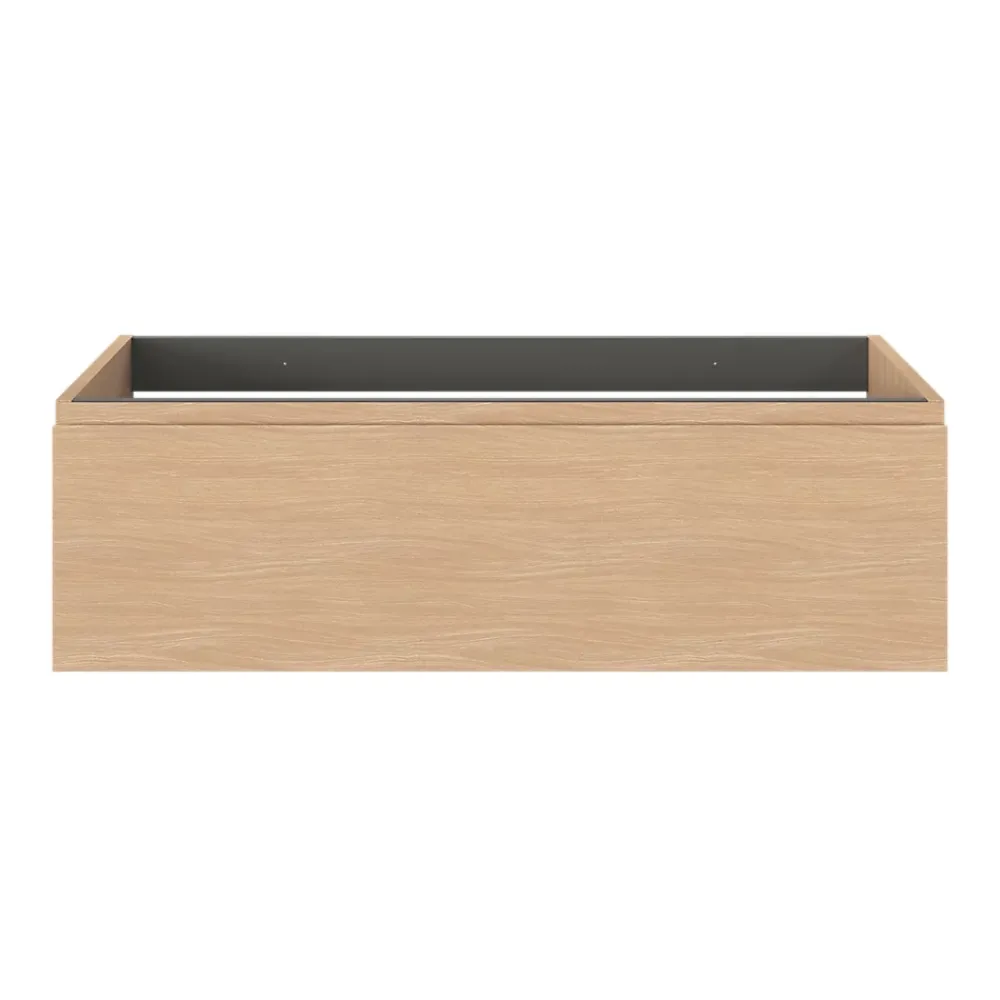 GoodHome Meuble sous vasque 1 tiroir avec poignée intégrée l.100 x H.30 x P.45 cm effet chêne Kentia