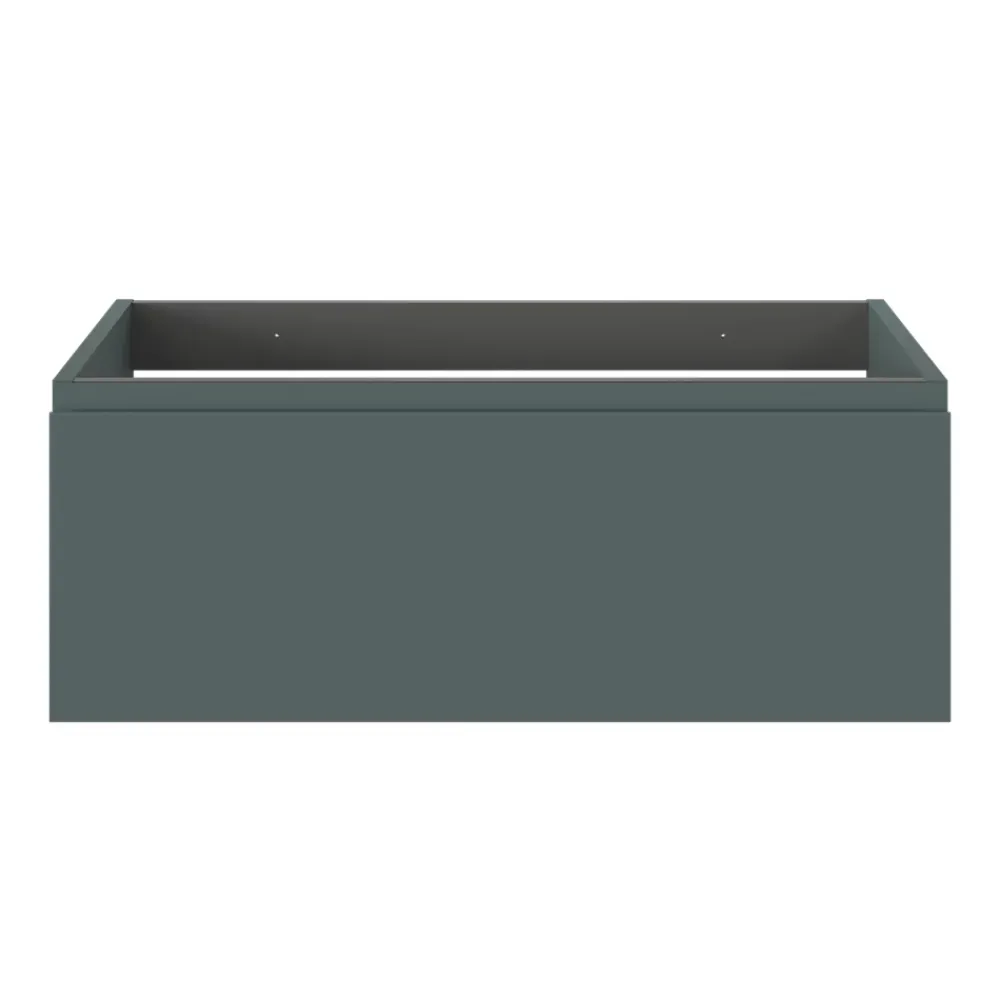 GoodHome Meuble sous vasque 1 tiroir avec poignée intégrée l.80 x H.30 x P.45 cm vert forêt Kentia