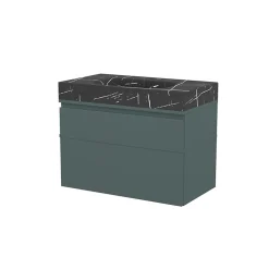 GoodHome Meuble sous vasque 1 tiroir avec poignée intégrée l.80 x H.30 x P.45 cm vert forêt Kentia