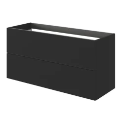 GoodHome Meuble sous vasque 2 tiroirs sans poignées l.120 x H.60 x P.45 cm noir mat Kentia