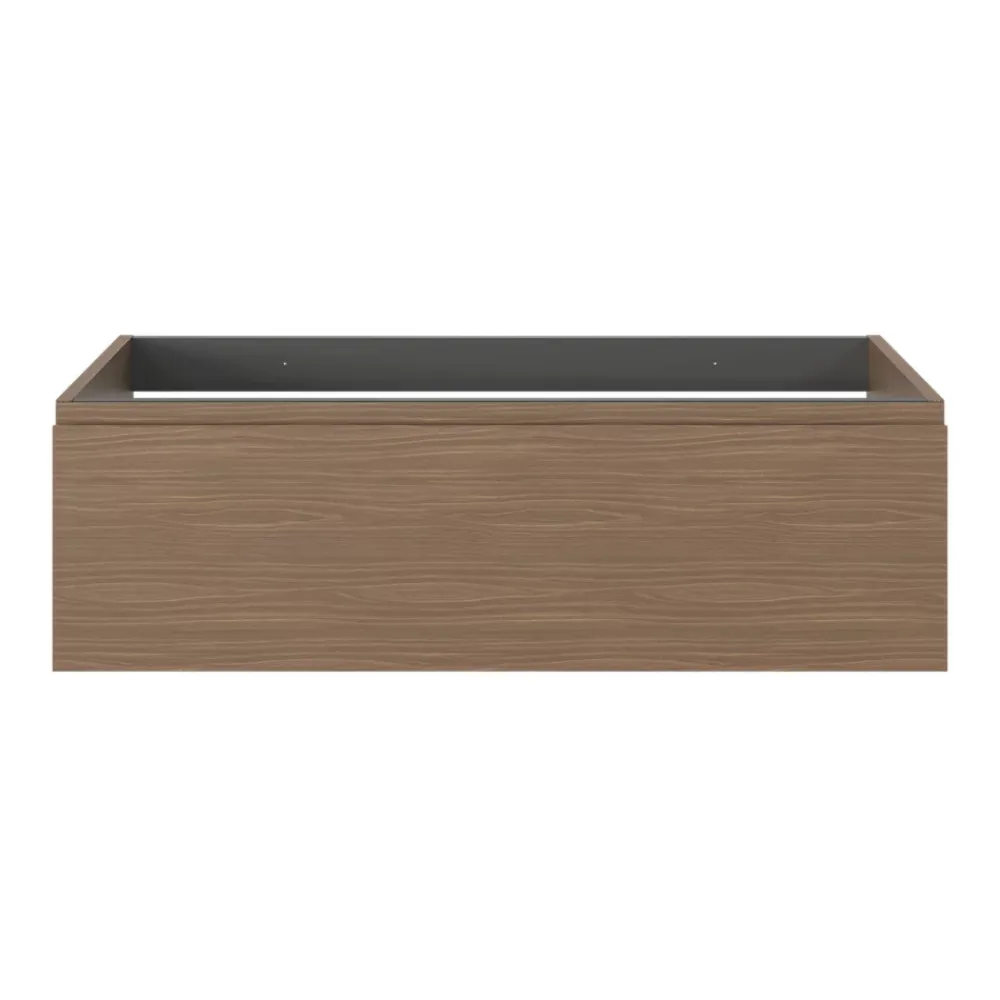 GoodHome Meuble sous vasque 1 tiroir avec poignée intégrée l.100 x H.30 x P.45 cm effet noyer Kentia