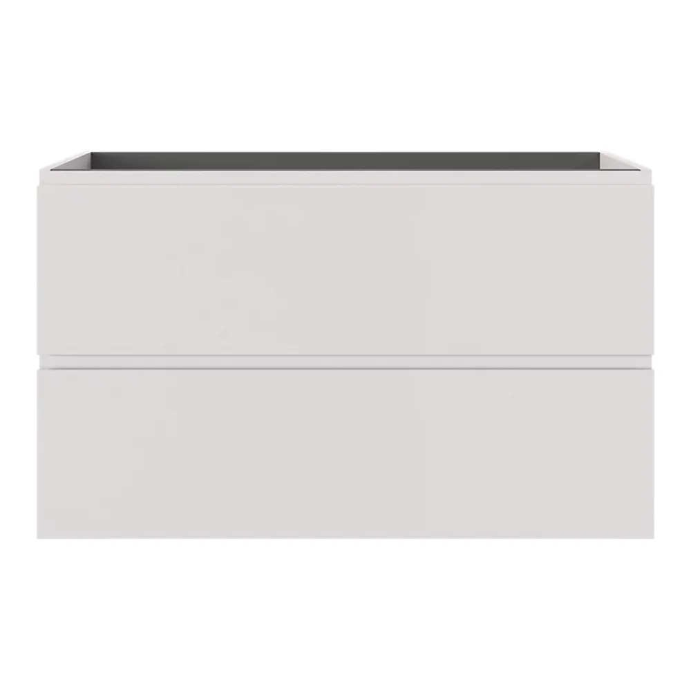 GoodHome Meuble sous vasque 2 tiroirs avec poignées intégrées l.100 x H.60 x P.45 cm beige cachemire Kentia