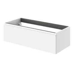 GoodHome Meuble sous vasque 1 tiroir avec poignée intégrée l.100 x H.30 x P.45 cm blanc mat Kentia