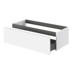 GoodHome Meuble sous vasque 1 tiroir avec poignée intégrée l.100 x H.30 x P.45 cm blanc mat Kentia