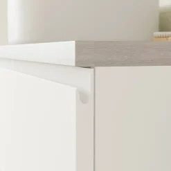 GoodHome Meuble sous vasque 1 tiroir avec poignée intégrée l.100 x H.30 x P.45 cm blanc mat Kentia