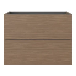 Meuble Sous-Vasque|GoodHome Meuble sous vasque 2 tiroirs sans poignées l.80 x H.60 x P.45 cm effet noyer Kentia